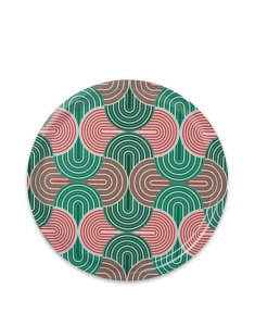 Round Printed Tray in Slinky Verde - Homeware | La DoubleJ