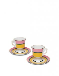 Espresso Cup & Saucer Set of 2 in Rainbow Giallo - Homeware | La DoubleJ