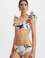 Ruffle Bikini Top in White Lily for Women | La DoubleJ