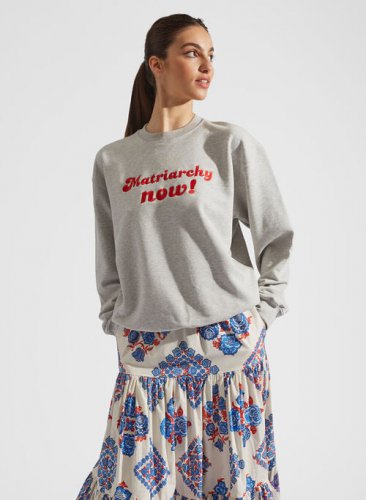 "MATRIARCHY NOW!" Stand-up Sweatshirt in T.Unita Grigio for Women | La DoubleJ