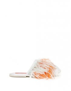 Feather Slipper in Solid Ivory for Women | La DoubleJ