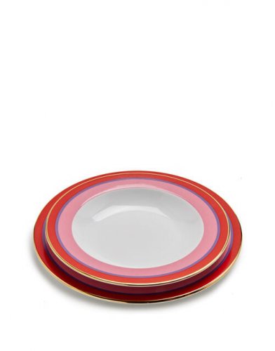 Soup & Dinner Plate Set in Rainbow Rosa - Homeware | La DoubleJ