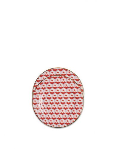 Dessert Plate Set of 2 in Cubi Rosso - Homeware | La DoubleJ