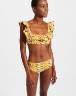 Ruffle Bikini Top in Third Eye for Women | La DoubleJ