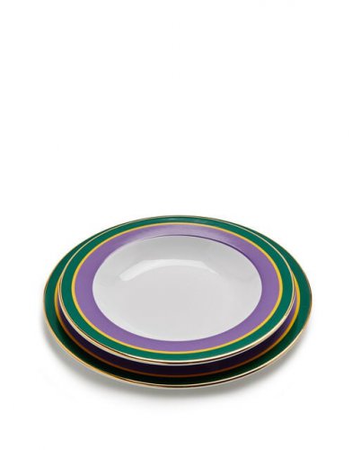 Soup & Dinner Plate Set in Rainbow Viola - Homeware | La DoubleJ