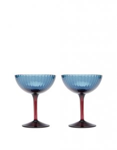 Champagne Coupe Set of 2 in Blu Fume - Homeware | La DoubleJ