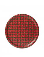 Round Printed Tray in Cherries Verde - Homeware | La DoubleJ