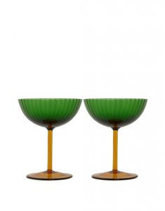 Champagne Coupe Set of 2 in Verde - Homeware | La DoubleJ