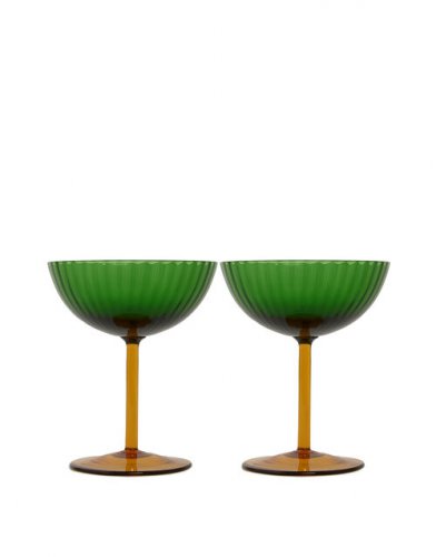 Champagne Coupe Set of 2 in Verde - Homeware | La DoubleJ