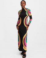 Halle Dress (Placee) in Rainbow Swirl Magenta Placee for Women | La DoubleJ