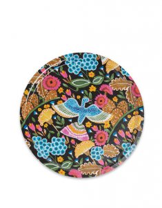 Round Printed Tray in Colombo Nero - Homeware | La DoubleJ