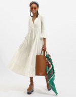 Jennifer Jane Dress in Solid White Smoke for Women | La DoubleJ