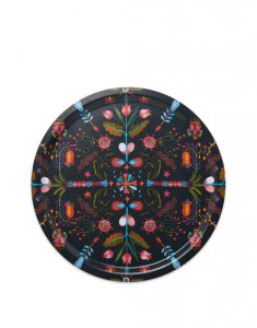 Round Printed Tray in Turning Tulips - Homeware | La DoubleJ