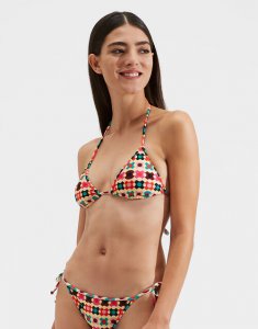 Triangle Bikini Top in Groovy Dot Giallo for Women | La DoubleJ