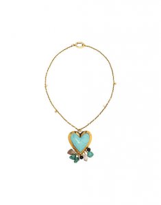 Cuore Grande Necklace in Solid Acquamarine for Women | La DoubleJ