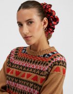 Giga Scrunchie in Black Cherries for Women | La DoubleJ