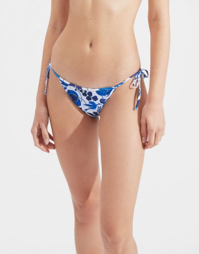 String Bikini Bottom in Wildbird Blu for Women | La DoubleJ