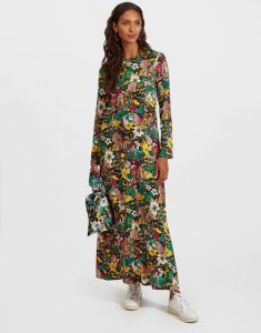 Long Sleeve Swing Dress in Temples for Women | La DoubleJ