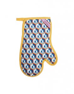 Oven Glove & Pot Holder in Cubi Blu - Homeware | La DoubleJ