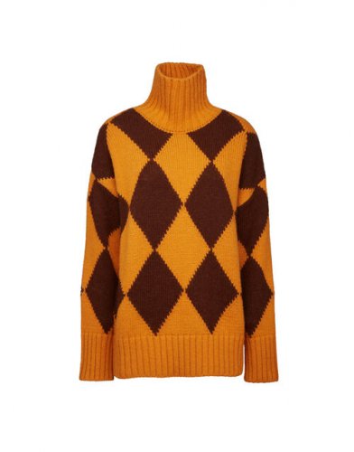 Argyle Sweater in Yellow / Brown for Women | La DoubleJ