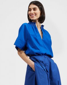 Holiday Shirt in Solid Blue for Women | La DoubleJ