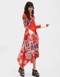 Le Marais Dress Placee in Folky Hearts Red Placee for Women | La DoubleJ